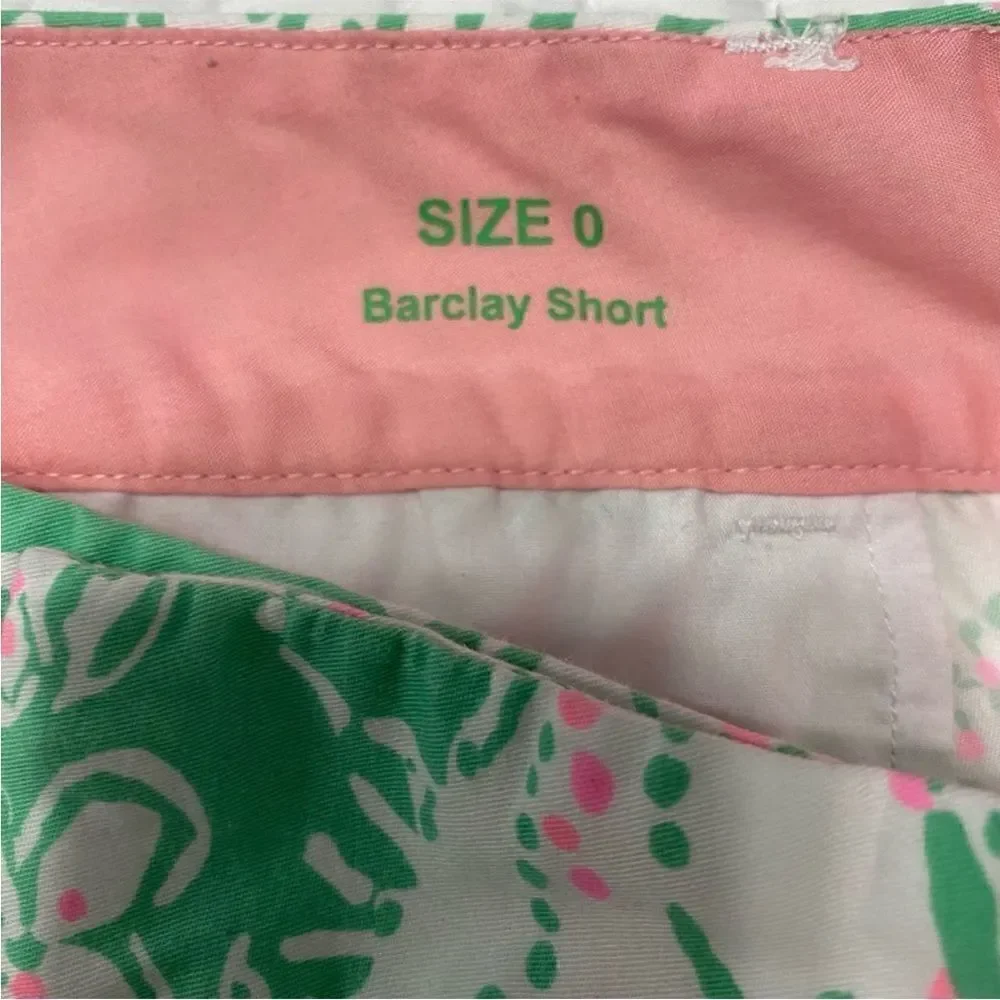 Lilly Pulitzer Barclay Green and Pink Short Women Size 0